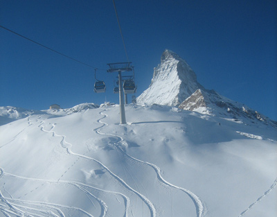 Skiing in Zermatt, Switzerland